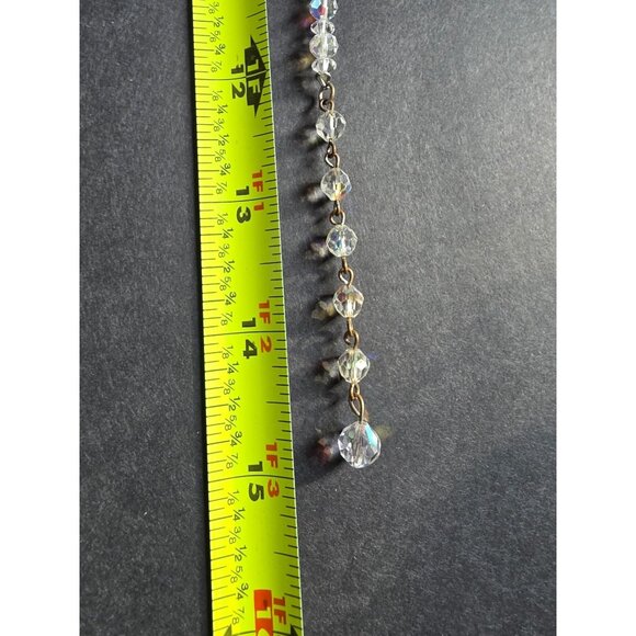 Vintage Aurora Borealis Crystal Beaded Necklace Choker With Hook Clasp - Picture 5 of 5